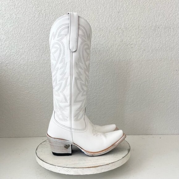 Lane MEGAN MORONEY Smokeshow Womens Cowboy Boots 5.5 White Western Cowgirl Tall - Picture 2 of 14